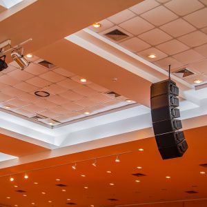 loudspeaker sound system hang ceiling in meeting room